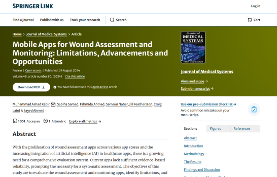 Mobile Apps for Wound Assessment and Monitoring: Limitations, Advancements and Opportunities
